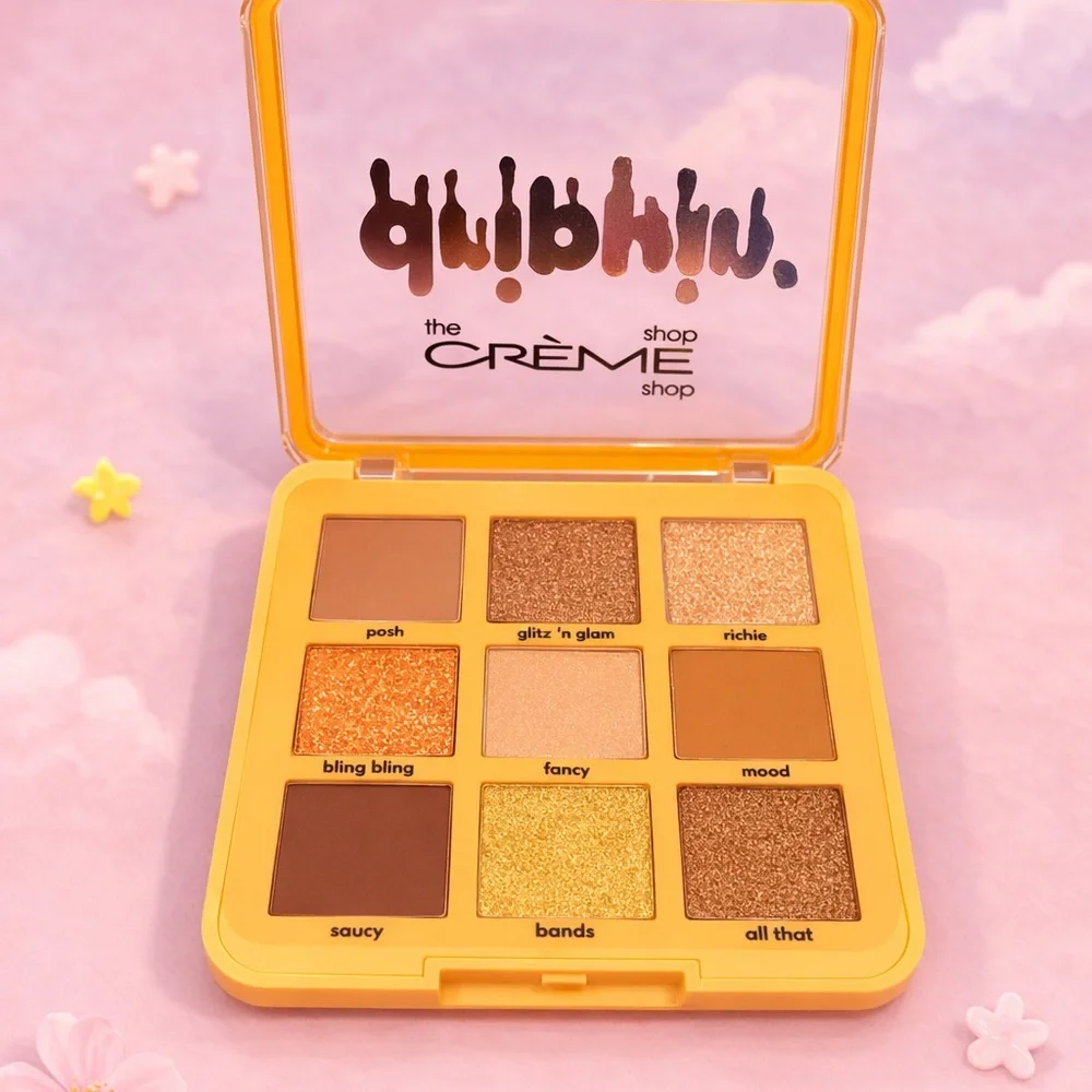 The Crème Shop Drippin Eyeshadow Palette 9 Shades Warm Gold Bronzers